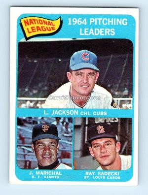 1965 Topps #10 Larry Jackson/Juan Marichal/Ray Sadecki Chicago Cubs/San Francisco Giants/St. Louis Cardinals