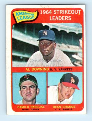 1965 Topps #11 Al Downing/Camilo Pascual/Dean Chance New York Yankees/Minnesota Twins/Los Angeles Angels