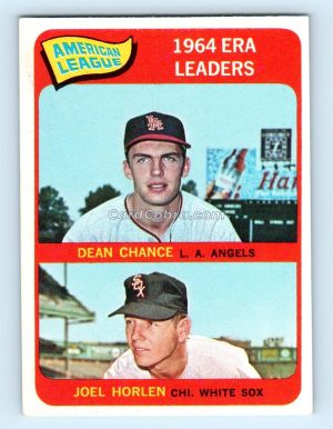 1965 Topps #7 Dean Chance/Joel Horlen Los Angeles Angels/Chicago White Sox