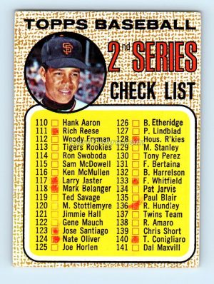 1968 Topps #107 Juan Marichal Checklist San Francisco Giants