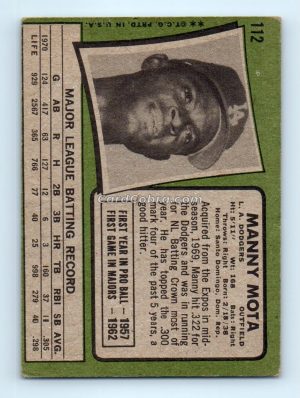 1971 Topps #112 Manny Mota Los Angeles Dodgers