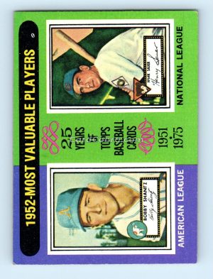 1975 Topps #190 Bobby Shantz/Hank Sauer Houston Astros/Chicago Cubs