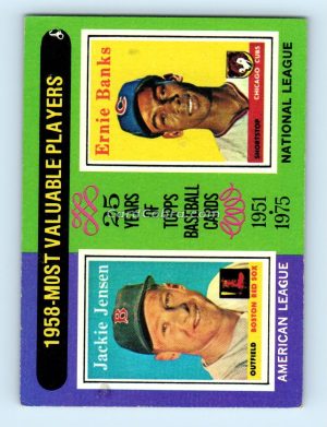 1975 Topps #196 Jackie Jensen/Ernie Banks Boston Red Sox/Chicago Cubs