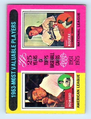 1975 Topps #201 Elston Howard/Sandy Koufax New York Yankees/Los Angeles Dodgers