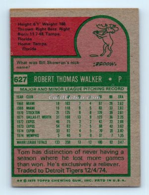 1975 Topps #627 Tom Walker Montreal Expos