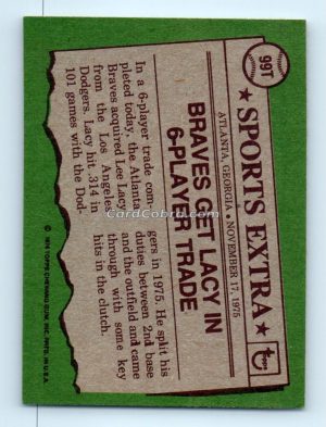 1976 Topps #99T Lee Lacy Atlanta Braves