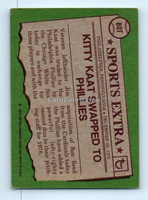 1976 Topps Traded #80T Jim Kaat Philadelphia Phillies