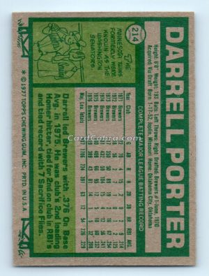 1977 Topps #214 Darrell Porter Milwaukee Brewers