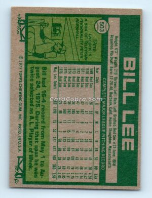 1977 Topps #503 Bill Lee Boston Red Sox