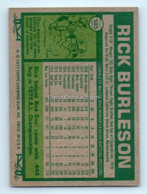 1977 Topps #585 Rick Burleson Boston Red Sox