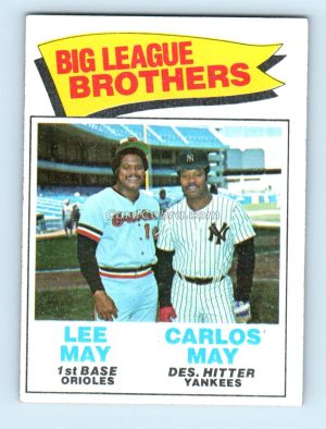 1977 Topps #633 Lee May/Carlos May Baltimore Orioles/New York Yankees