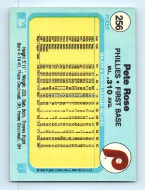 1982 Fleer #256 Pete Rose Philadelphia Phillies