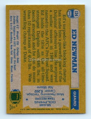 1982 Topps #134 Ed Newman Miami Dolphins