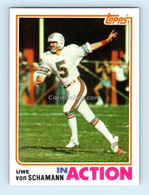 1982 Topps #139 Uwe Von Schamann Miami Dolphins