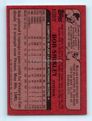 1982 Topps Traded #105T Bob Shirley Cincinnati Reds