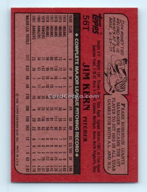 1982 Topps Traded #56T Jim Kern Cincinnati Reds