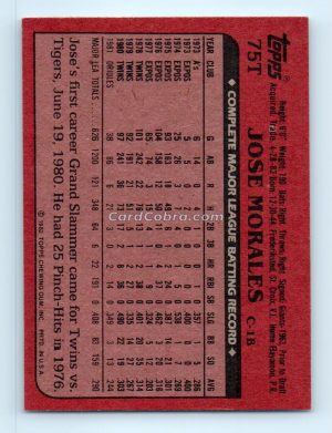 1982 Topps Traded #75T Jose Morales Los Angeles Dodgers