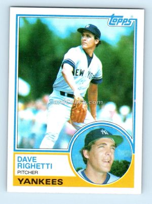 1983 Topps #176 Dave Righetti New York Yankees