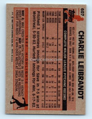 1983 Topps #607 Charlie Leibrandt Cincinnati Reds