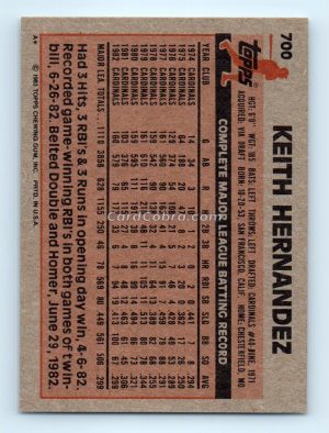 1983 Topps #700 Keith Hernandez St. Louis Cardinals