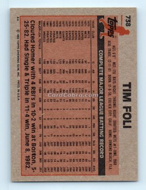 1983 Topps #738 Tim Foli California Angels