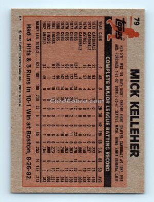 1983 Topps #79 Mick Kelleher California Angels