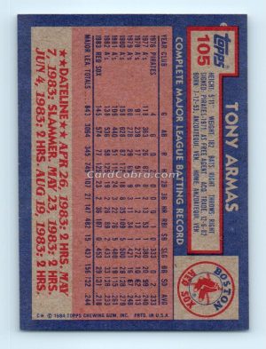 1984 Topps #105 Tony Armas Boston Red Sox