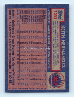 1984 Topps #120 Keith Hernandez New York Mets