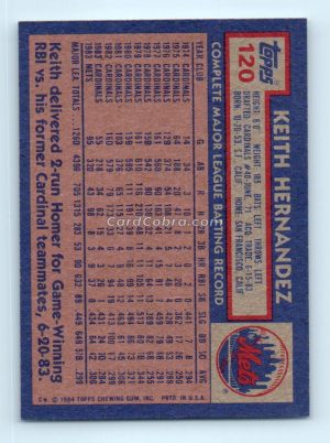 1984 Topps #120 Keith Hernandez New York Mets