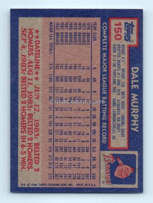 1984 Topps #150 Dale Murphy Atlanta Braves