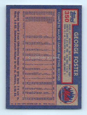 1984 Topps #350 George Foster New York Mets