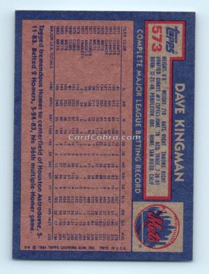 1984 Topps #573 Dave Kingman New York Mets