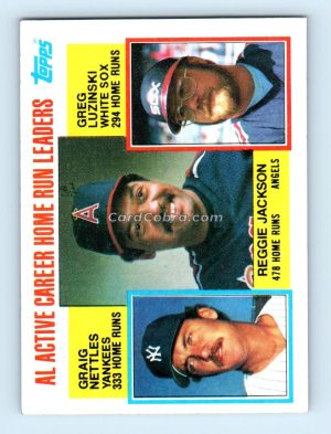 1984 Topps #712 Reggie Jackson/Graig Nettles/Greg Luzinski California Angels/New York Yankees/Chicago White Sox