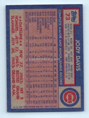 1984 Topps #73 Jody Davis Chicago Cubs