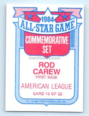 1985 Topps Glossy All-Stars #13 Rod Carew California Angels