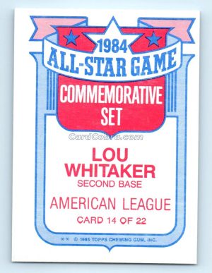 1985 Topps Glossy All-Stars #14 Lou Whitaker Detroit Tigers