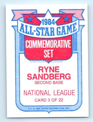 1985 Topps Glossy All-Stars #3 Ryne Sandberg Chicago Cubs