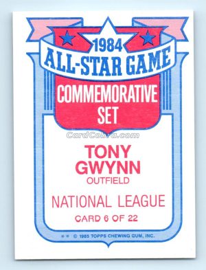 1985 Topps Glossy All-Stars #6 Tony Gwynn San Diego Padres