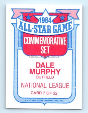 1985 Topps Glossy All-Stars #7 Dale Murphy Atlanta Braves