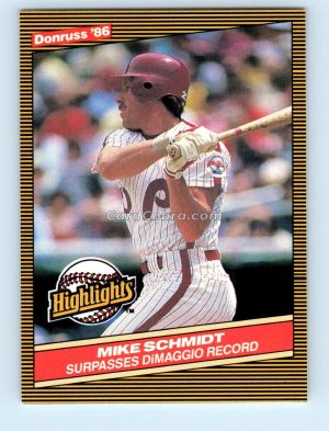 1986 Donruss Highlights #36 Mike Schmidt Philadelphia Phillies