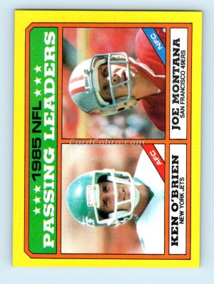 1986 Topps #225 Ken O'Brien/Joe Montana New York Jets/San Francisco 49ers