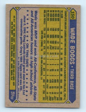 1987 Topps #150 Wade Boggs Boston Red Sox