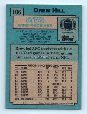 1988 Topps #106 Drew Hill Houston Oilers