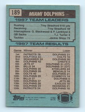 1988 Topps #189 Dan Marino Miami Dolphins