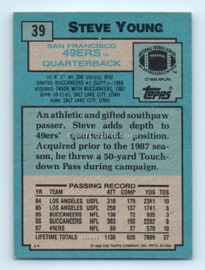 1988 Topps #39 Steve Young San Francisco 49ers