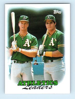 1988 Topps #759 Mark McGwire/Jose Canseco Oakland Athletics