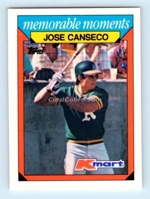 1988 Topps Kmart Memorable Moments #4 Jose Canseco Oakland Athletics