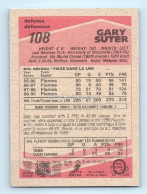 1989 O-Pee-Chee #108 Gary Suter Calgary Flames