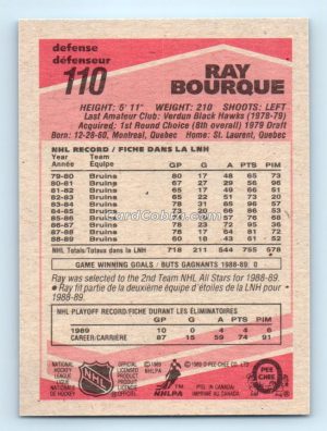 1989 O-Pee-Chee #110 Ray Bourque Boston Bruins