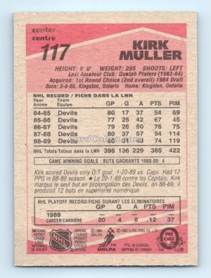 1989 O-Pee-Chee #117 Kirk Muller New Jersey Devils